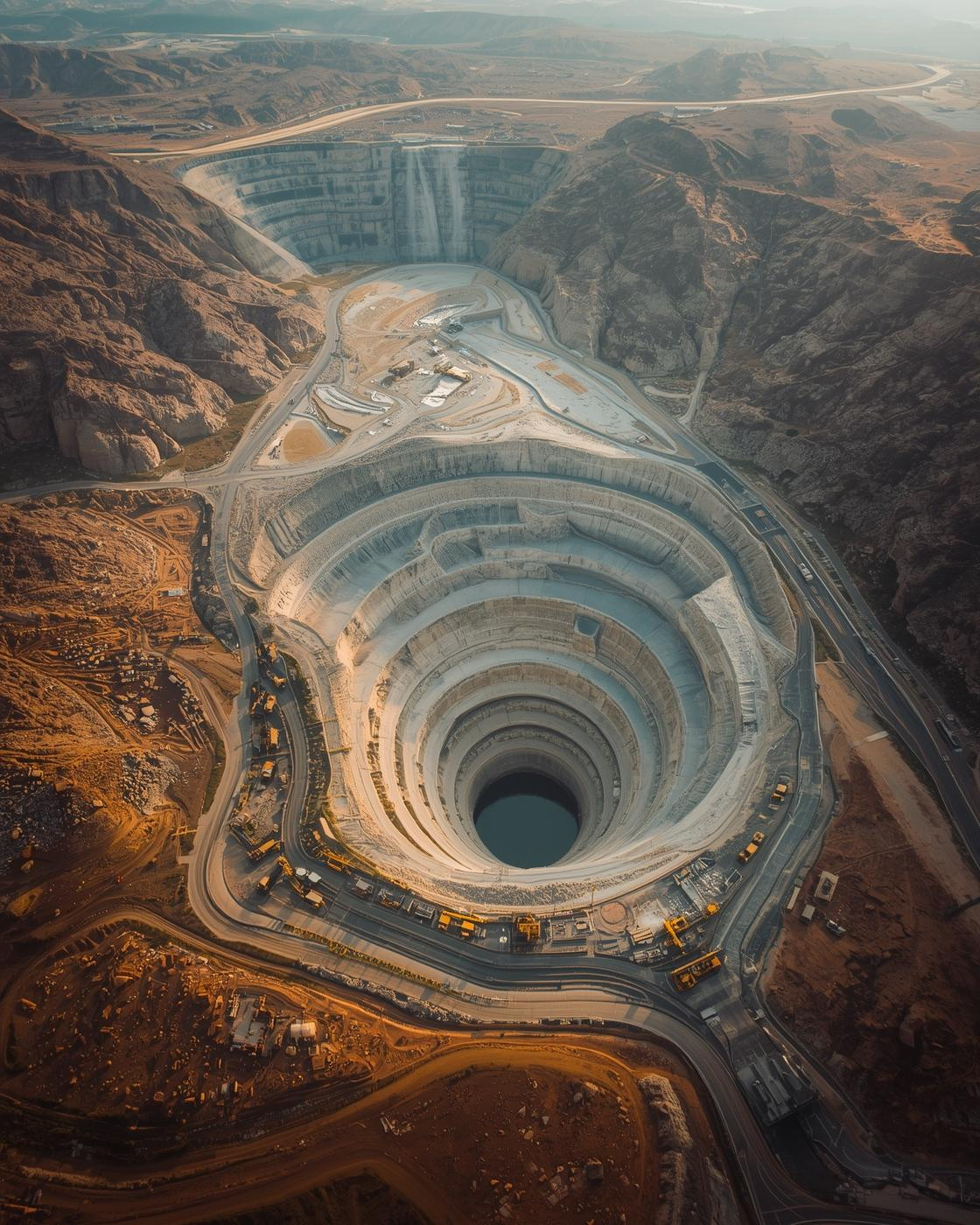 Illustrative open-pit mining landscape